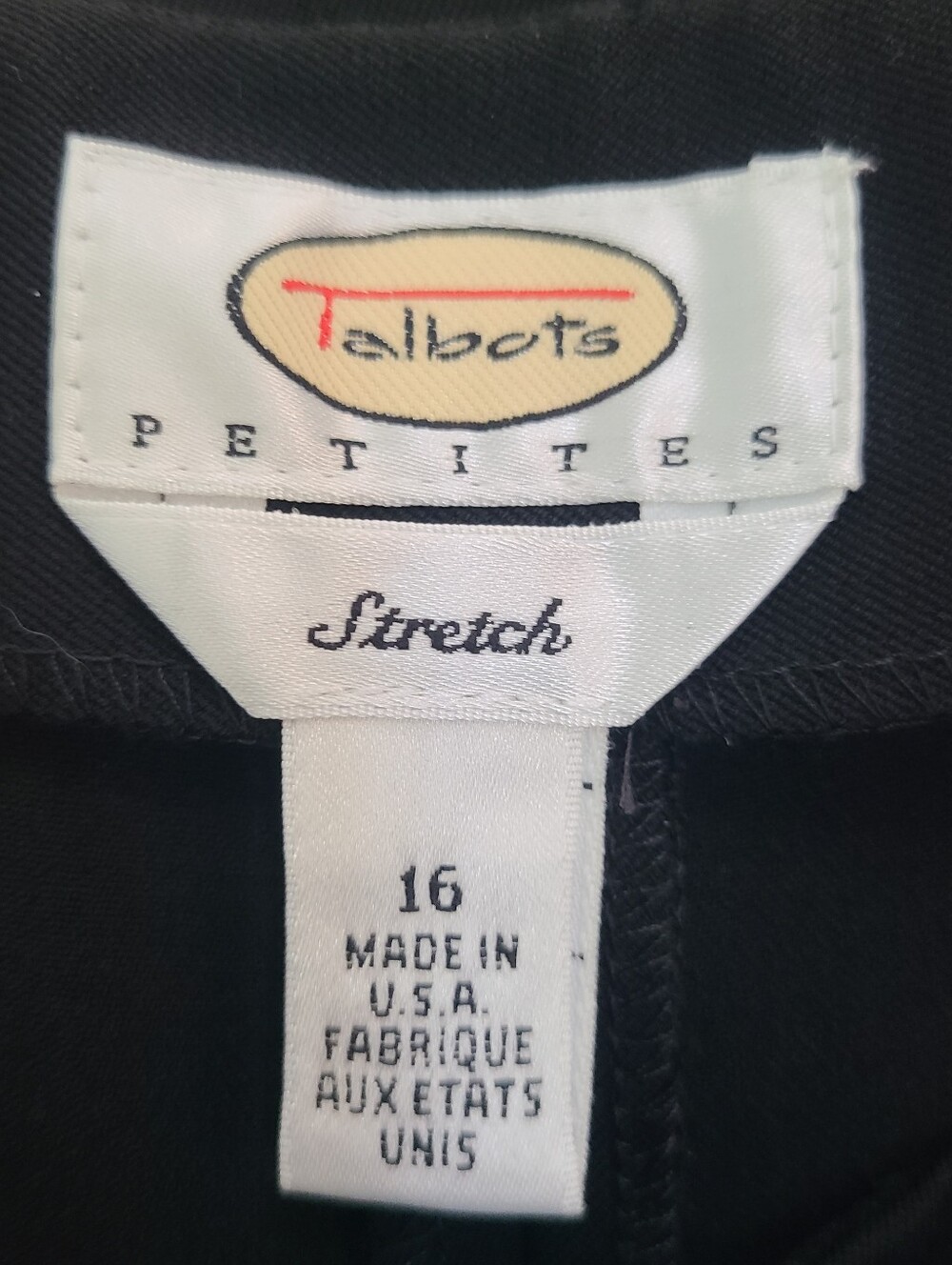 Talbots Petite Stretch Black Pants Size 16P - Picture 5 of 5